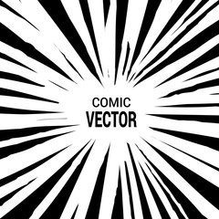 Radial speed lines. Comic book design element.