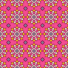 Ethnic floral seamless pattern