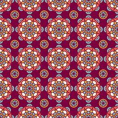Ethnic floral seamless pattern