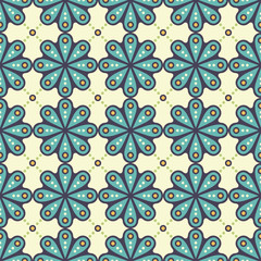 Ethnic floral seamless pattern