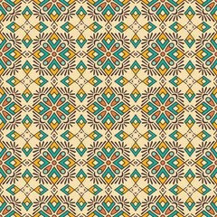 Ethnic floral seamless pattern