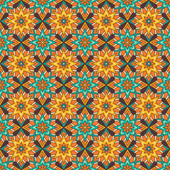 Ethnic floral seamless pattern