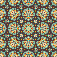 Ethnic floral seamless pattern