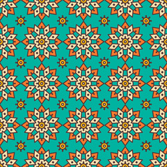Ethnic floral seamless pattern