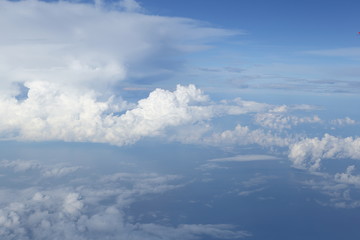 Nice white cloud on the sky background. emotion concept