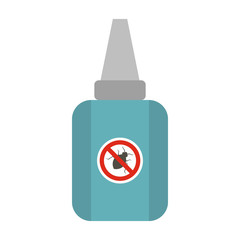 Medicine for protection pet from tick and flea icon in flat style on a white background