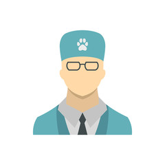 Veterinarian icon in flat style on a white background