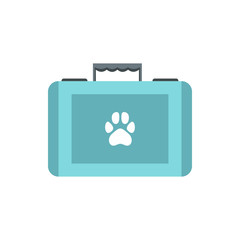 Pet first aid kit icon in flat style on a white background