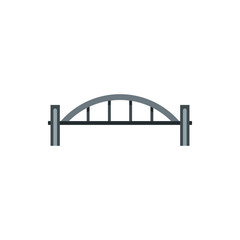 Bridge with arched railing icon in flat style on a white background