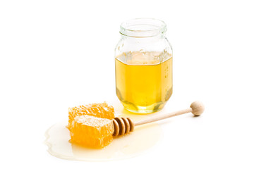 Fresh honey with honeycomb.