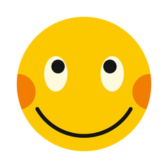 Embarrassing smiley icon in flat style isolated on white background. Facial expressions symbol