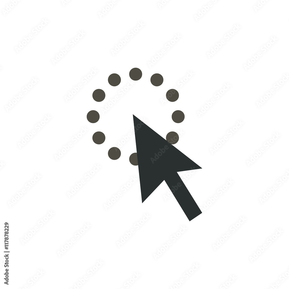 Aufkleber black cursor icon in flat style isolated on white background. computer and internet symbol