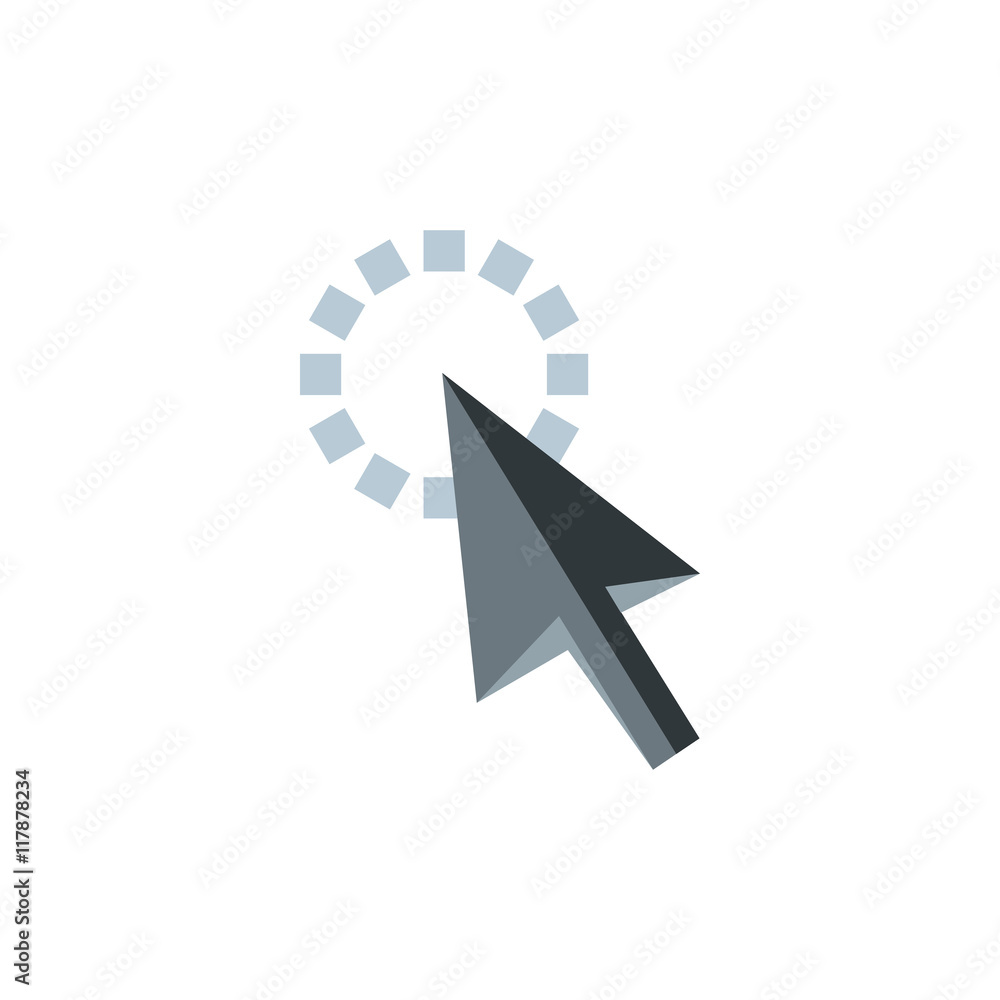 Poster cursor is pointing icon in flat style isolated on white background. computer and internet symbol