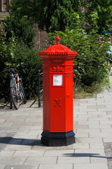 Fototapeta na wymiar SHREWSBURY, ENGLAND - AUGUST 7: Traditional, red 