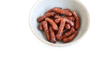 Japanese Fried Dough Snacks on White Background