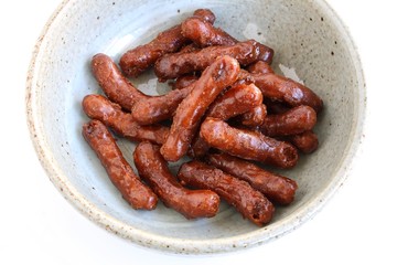 Japanese Fried Dough Snacks on White Background