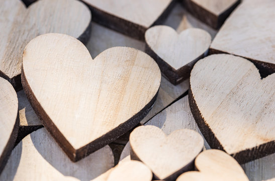 Holz Herzen Romantisch Grußkarte Glückwunschkarte