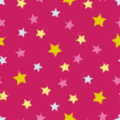 Seamless vector background with decorative stars. Print. Cloth design, wallpaper.