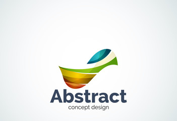 Abstract wave logo template, smooth motion concept
