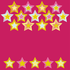 Greeting card with decorative stars. Vector illustration.