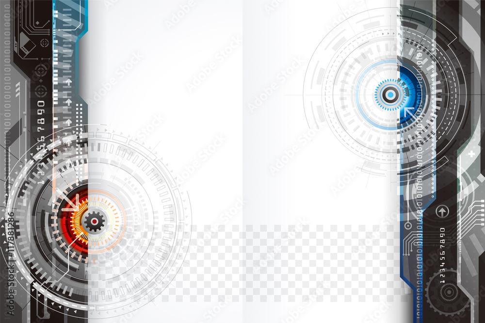Poster abstract technology composition with transparent background design.