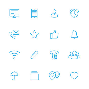 bussines line blue icons