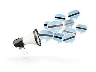 Megaphone with flag of botswana