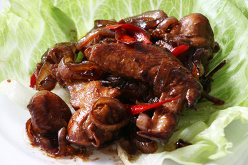 Chicken in black soy sauce