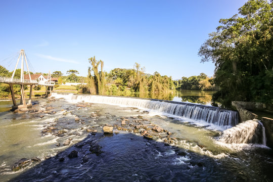 View of Timbo city waterfall, Santa Catarina