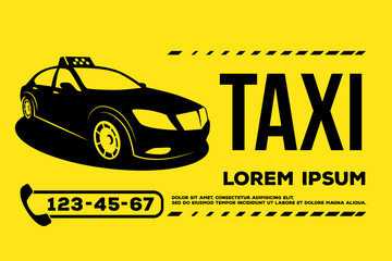 taxi car banner poster template - obrazy, fototapety, plakaty
