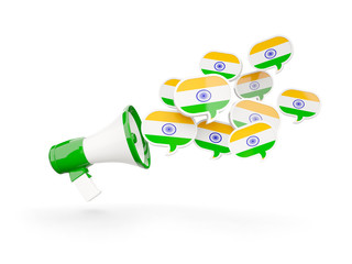 Megaphone with flag of india