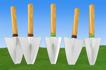 Plants shovel, 3d illustration