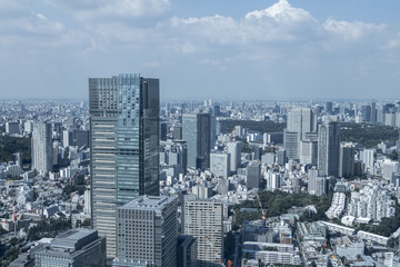Naklejka na ściany i meble modern cityscape, overlook from skyscraper, tokyo, japan