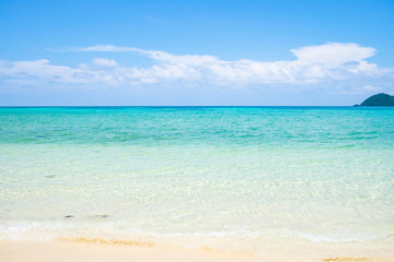 Fototapeta na wymiar Sea beach crystal colorful white sand smooth at lipe island