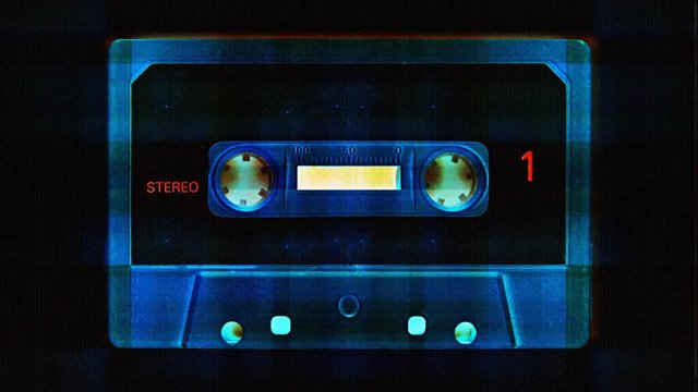 close up shots of cassette music tapes