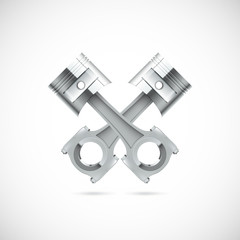Two pistons white background.