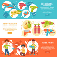 Water Fights Banners Set 