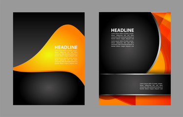 Magazine or brochure, vector design smooth wave curve lines and circles. Abstract background.
