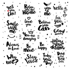 Naklejka premium Big set of Lifestyle Quotes