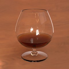  ブランデーグラスに注がれた洋酒の3Dレンダリング画像