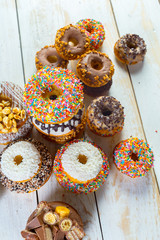 Obraz na płótnie Canvas Donut. Sweet icing sugar food. Dessert colorful snack.