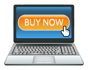 laptop with buy now button