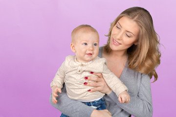 Happy young mother and her son