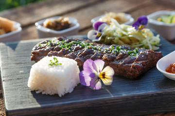 Korean cuisine - barbecue beef grill set