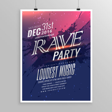 rave party music flyer template