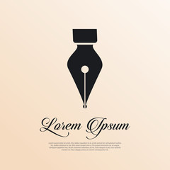 Fountain pen icon vintage style