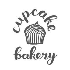 Brush lettering label for cupcake bakery