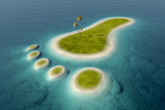 Eco footprint shaped island