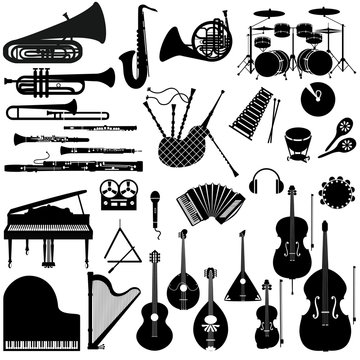 Set of musical instruments.