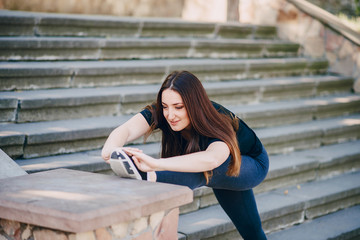 Fototapeta premium Fitness girl on a walk